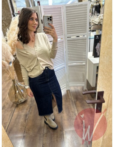 Cardigan Crop Chantal Beige