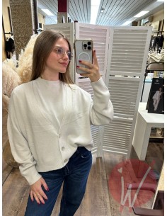 Cardigan Corto Aurora Gesso