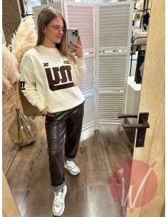 Pantalone Marble Ecopelle Moro