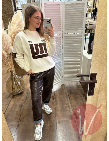 Pantalone Marble Ecopelle Moro