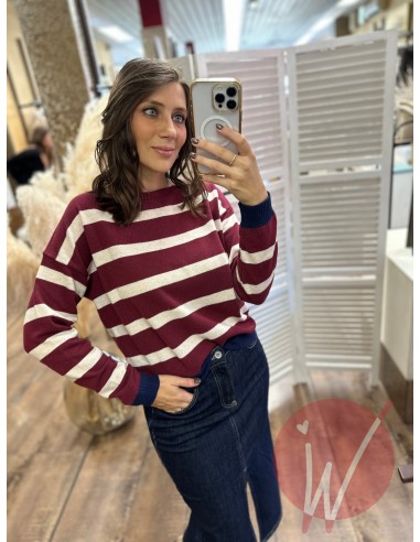 Maglia Righe Brooke Bordeaux
