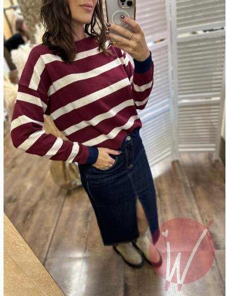 Maglia Righe Brooke Bordeaux