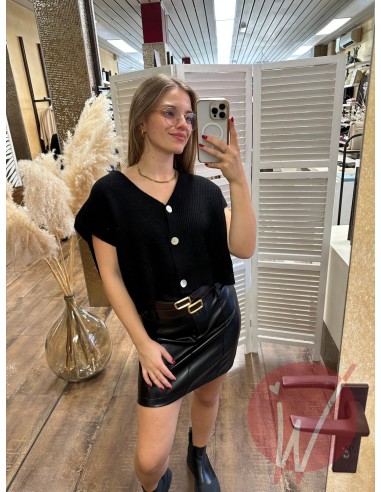 Gilet Crop Harper Nero