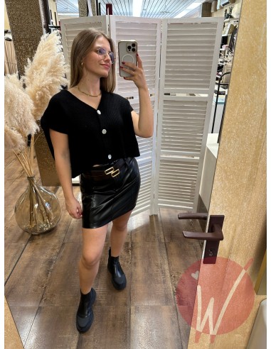 Minigonna Ecopelle Seattle Nero -...