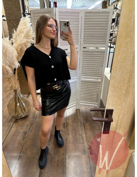 Minigonna Ecopelle Seattle Nero - HAVE ONE