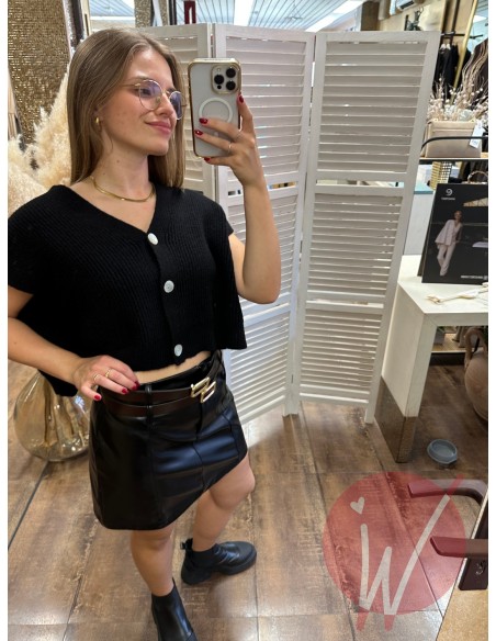 Minigonna Ecopelle Seattle Nero - HAVE ONE