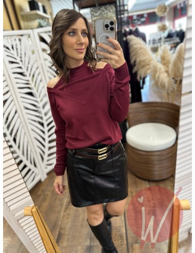 Minigonna Ecopelle Seattle Nero -...