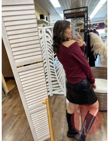 Minigonna Ecopelle Seattle Nero -...