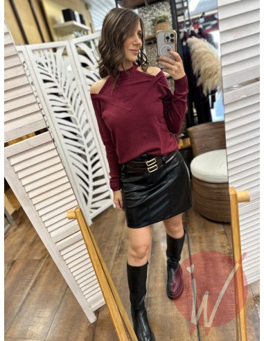 Minigonna Ecopelle Seattle Nero -...