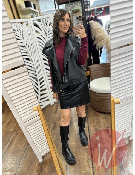 Minigonna Ecopelle Seattle Nero - HAVE ONE