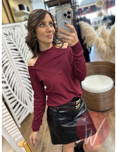 Maglia Scarlett CutOut Bordeaux