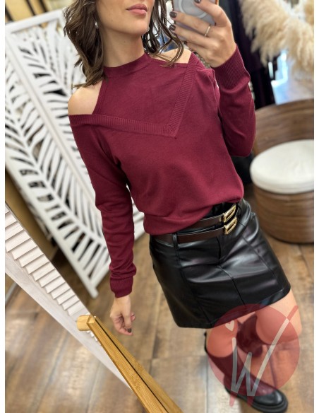 Maglia Scarlett CutOut Bordeaux