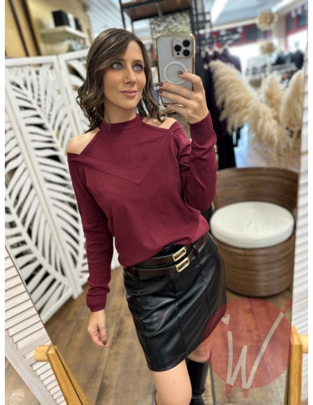 Maglia Scarlett CutOut Bordeaux