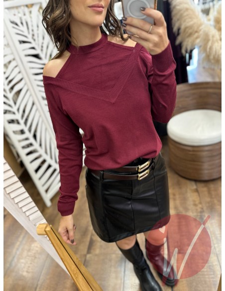 Maglia Scarlett CutOut Bordeaux