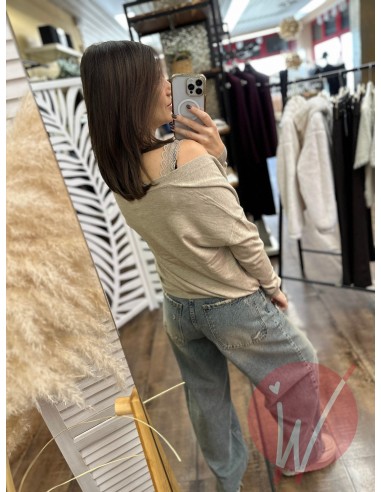 Cardigan Crop Chantal Beige