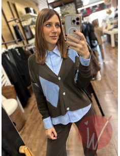 Cardigan Corto Rombi Avio