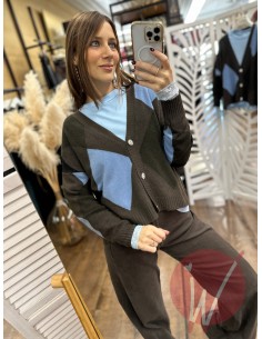 Cardigan Corto Rombi Avio 2