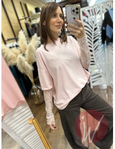 Maglia Pizzo Chloe Rosa