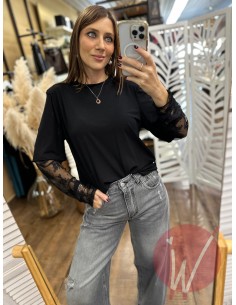 Maglia Pizzo Elodie Nero