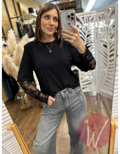 Maglia Pizzo Elodie Nero