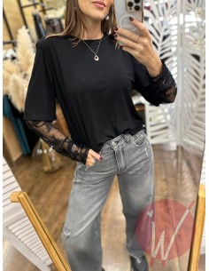 Maglia Pizzo Elodie Nero 2