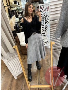 Gonna Plissé Estelle Grigio...