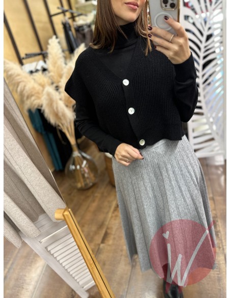 Gilet Crop Harper Nero