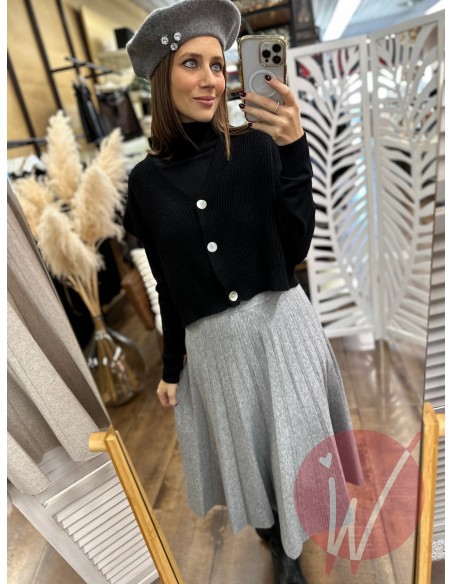 Gilet Crop Harper Nero