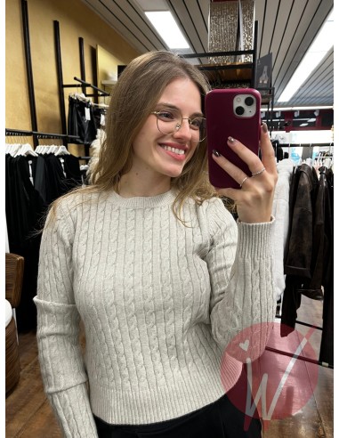 Pull Trecce Margot Beige Melange