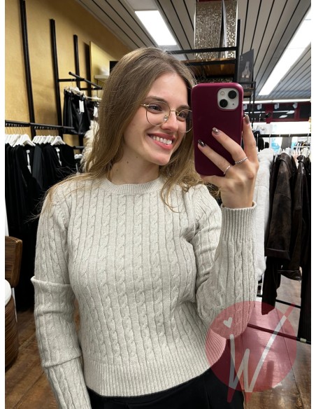 Pull Trecce Margot Beige Melange