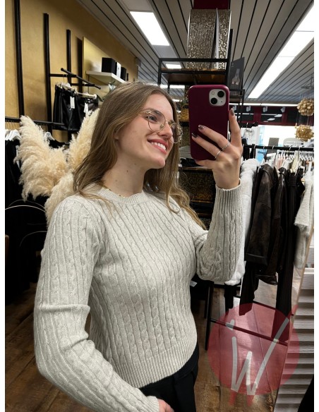 Pull Trecce Margot Beige Melange