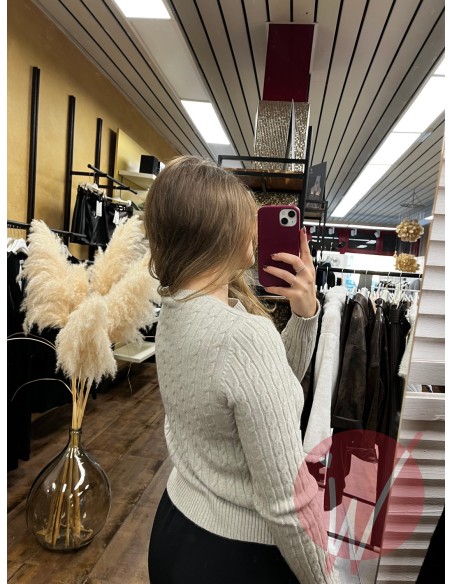 Pull Trecce Margot Beige Melange