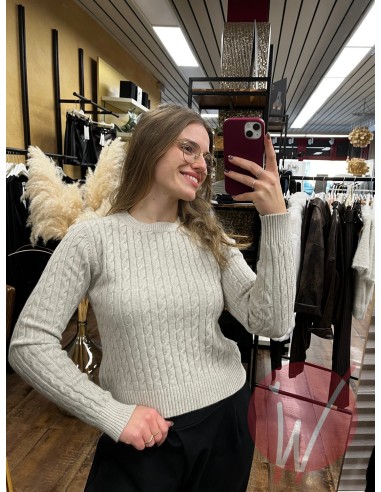 Pull Trecce Margot Beige Melange