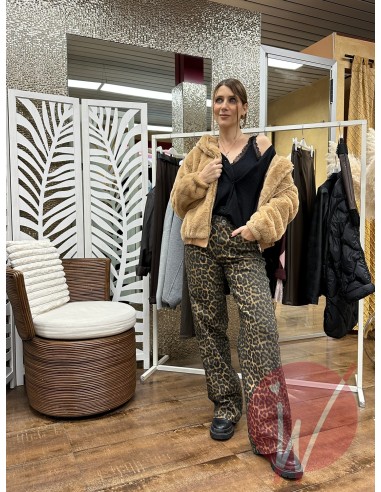 Jeans Wide Leg Leopard