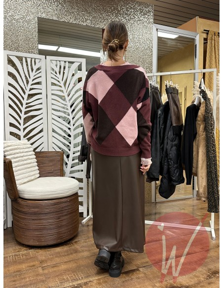 Gonna Lunga Ecopelle Boston Moro