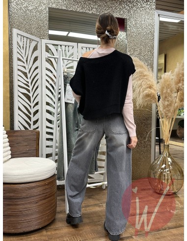 Gilet Crop Harper Nero