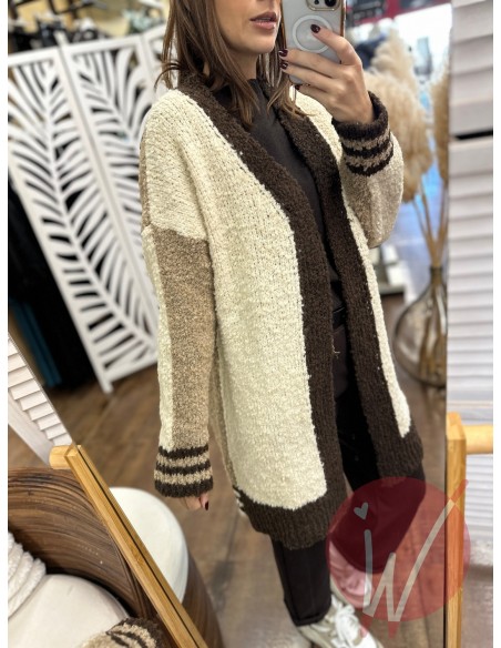 Cardigan Tricolore Bouclè Moro