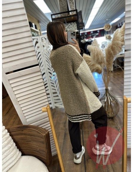 Cardigan Tricolore Bouclè Moro