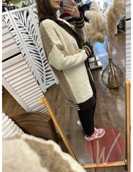 Cardigan Tricolore Bouclè Moro