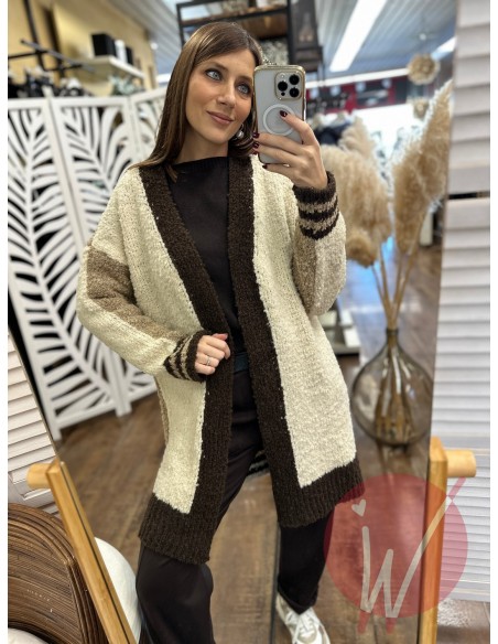 Cardigan Tricolore Bouclè Moro