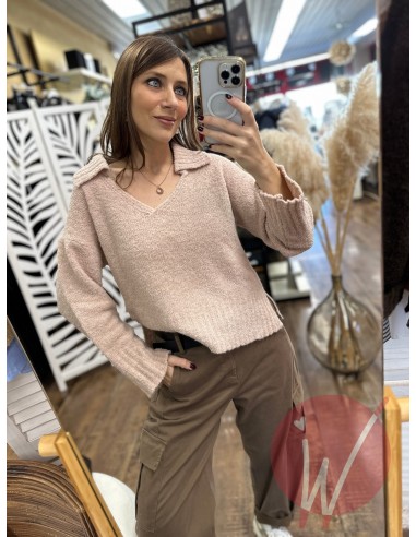 Maglia Claire Bouclè Rosa Cipria
