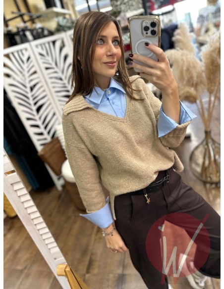 Maglia Claire Bouclè Beige