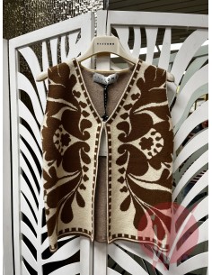 Gilet Etnico Cile Cammello-...