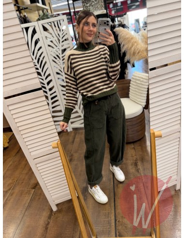 Pantalone Boston Velluto Verde Militare