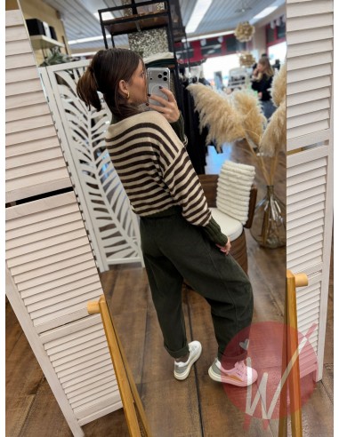 Pantalone Boston Velluto Verde Militare