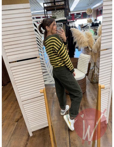 Pantalone Boston Velluto Verde Militare