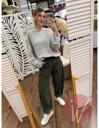 Pantalone Boston Velluto Verde Militare