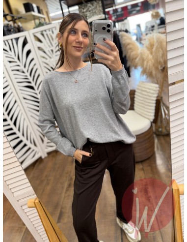 Maglia Over Sandy Grigio Perla Melange