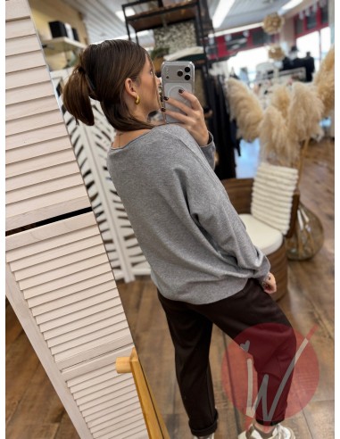 Maglia Over Sandy Grigio Perla Melange