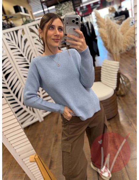 Maglia Spacchi Gwen Azzurro